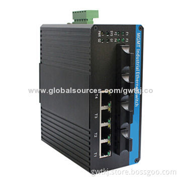 Managed industrial Ethernet switch, IP40 protection, EMC industrial standard, 5 years warranty